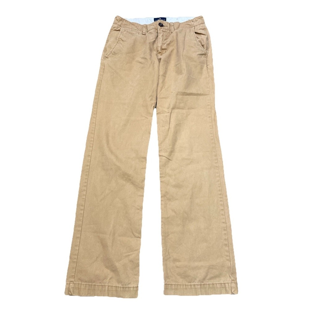 American Eagle Khaki Chino Pants Men's 30x32 Straight‎ Leg Beige Worn In Y2K